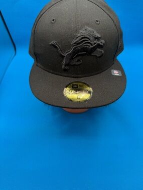 New Era Black Detroit Lions Fitted Hat